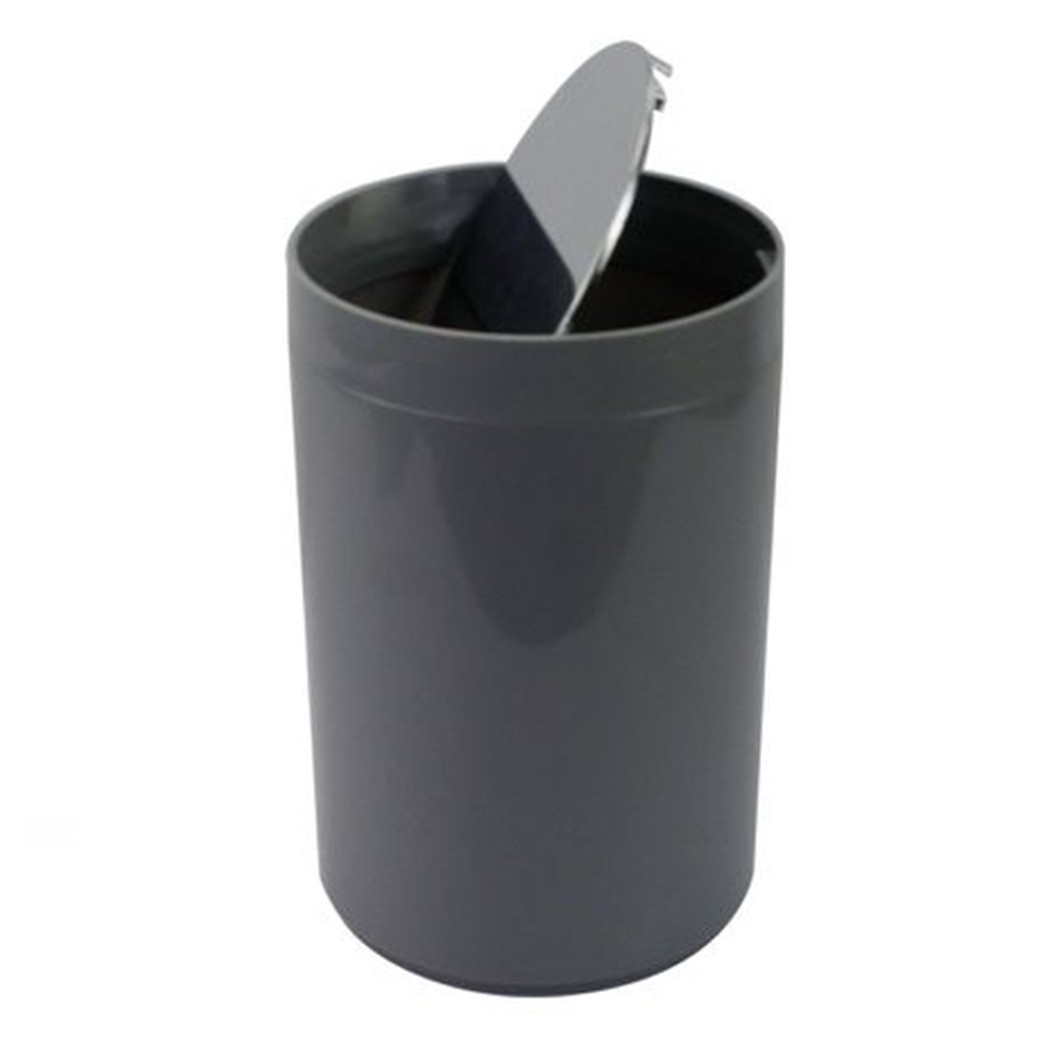 foto del prodotto cleafe pattumiera cestino secchio rifiuti grigio arredo bagno coperchio basculante 79897 