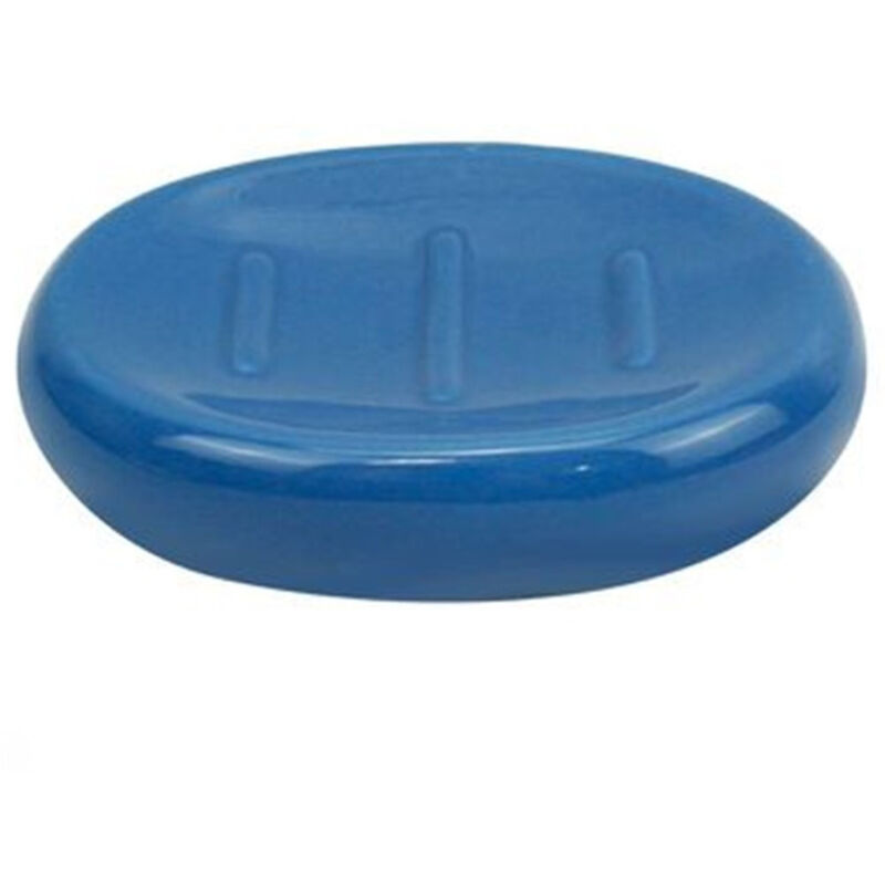 foto del prodotto cleafe piattino per sapone in ceramica blu portasaponetta moderno accessori bagno 79258 