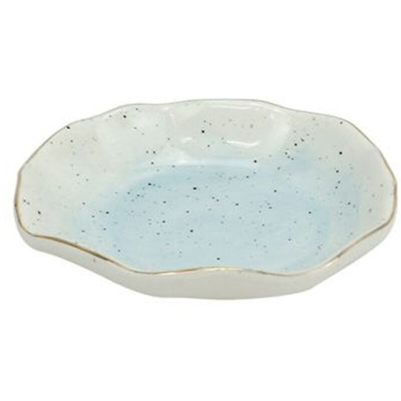 foto del prodotto cleafe piattino porta sapone saponetta bagno bianco azzurro effetto pietra arredo 79274 