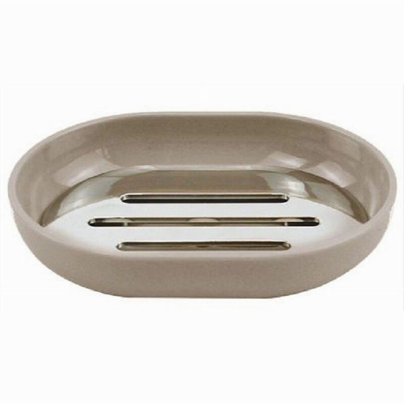 foto del prodotto cleafe piattino porta sapone saponetta tortora silver accessori bagno 12.5x9.5 cm 69468 