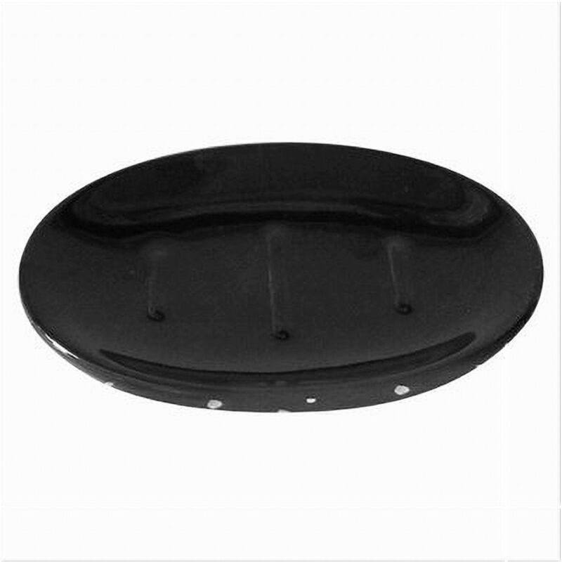 foto del prodotto cleafe piatto piattino porta sapone saponetta bagno nero macchiato argento arredo 59928 
