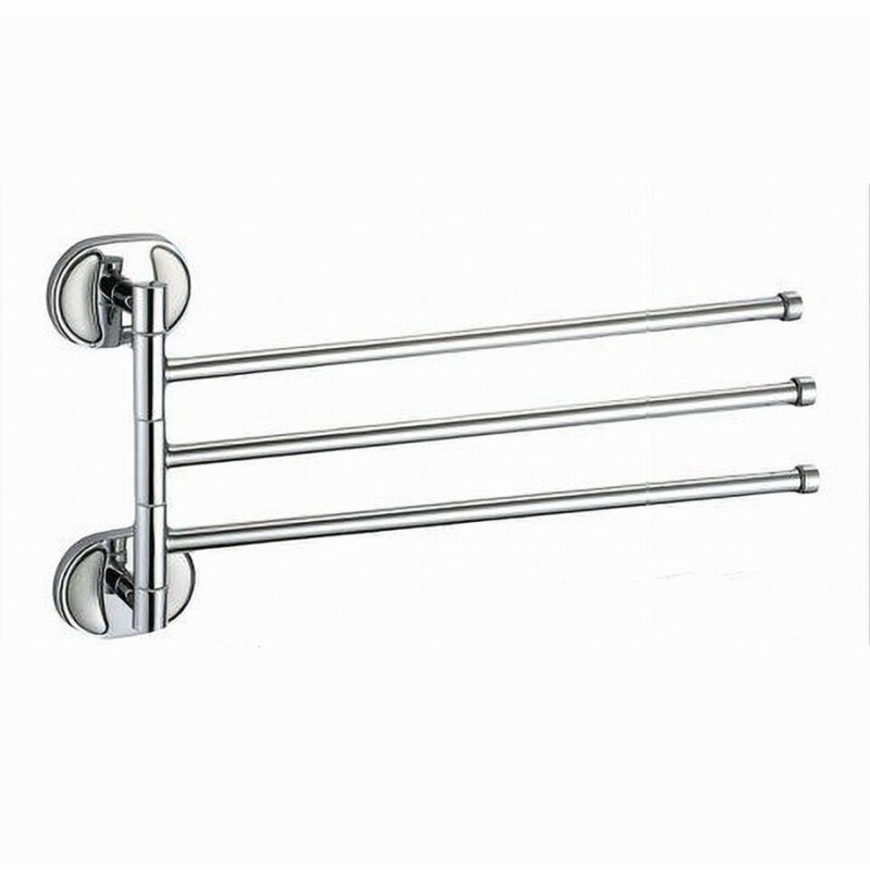 foto del prodotto cleafe porta asciugamani 3 bracci fissaggio a parete bagno acciaio cromato oval 52003 