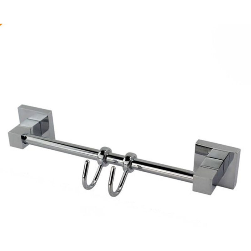 foto del prodotto cleafe porta asciugamani con 2 ganci appendini fissaggio a parete bagno square 59194 