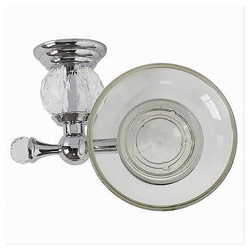 foto del prodotto cleafe porta sapone saponetta con piattino vetro montaggio a parete bagno crystal 52823 