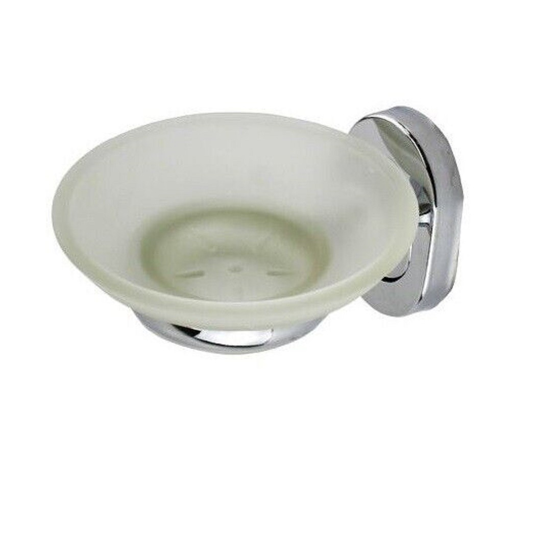 foto del prodotto cleafe porta sapone saponetta con piattino vetro satinato parete accessorio bagno 69185 