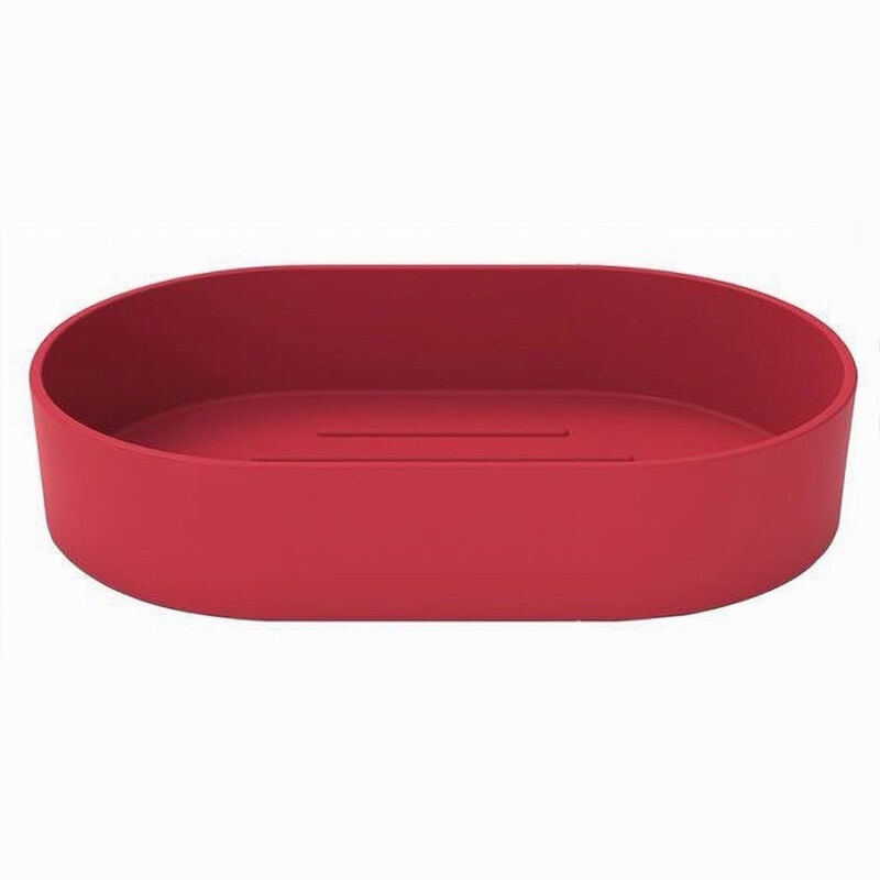 foto del prodotto cleafe porta sapone saponetta da bagno in plastica accessorio arredo colore rosso 69939 