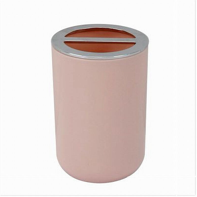 foto del prodotto cleafe porta spazzolini bicchiere accessori bagno 2 fori rosa silver contenitore 79869 