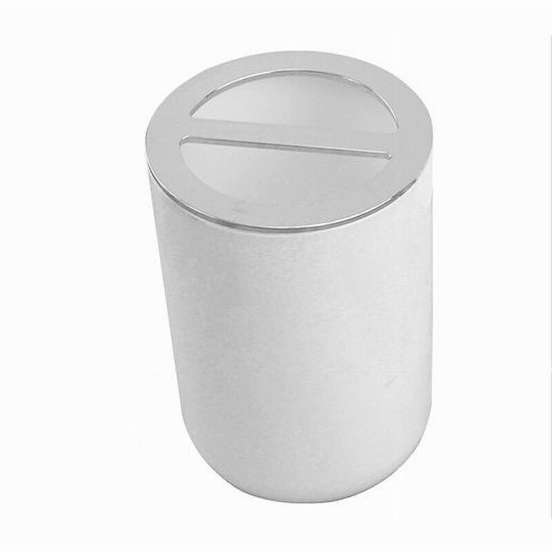 foto del prodotto cleafe porta spazzolini bicchiere accessorio per arredo bagno 2 fori bianco silver 69462 