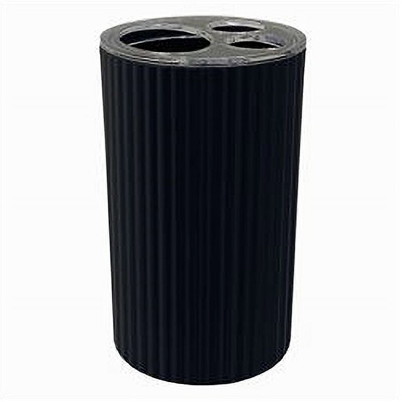 foto del prodotto cleafe porta spazzolini bicchiere per arredo bagno grigio scuro rigato a 3 fori 79170 