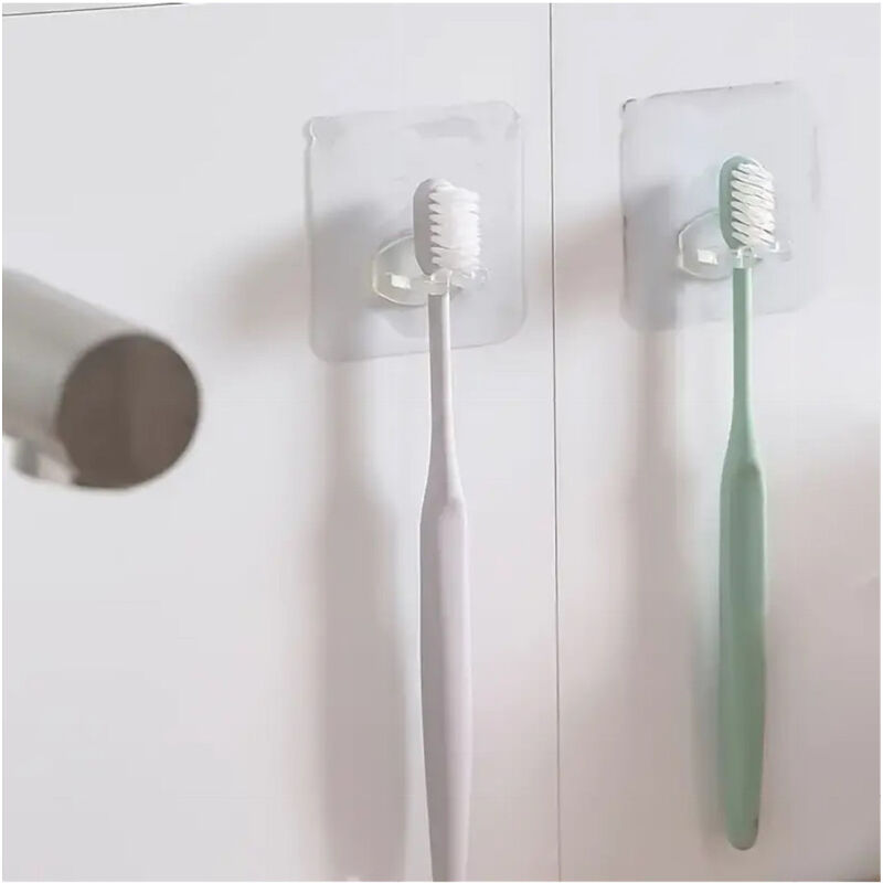 foto del prodotto cleafe porta spazzolino da denti gancio autoadesivo trasparente da parete bagno 87751 