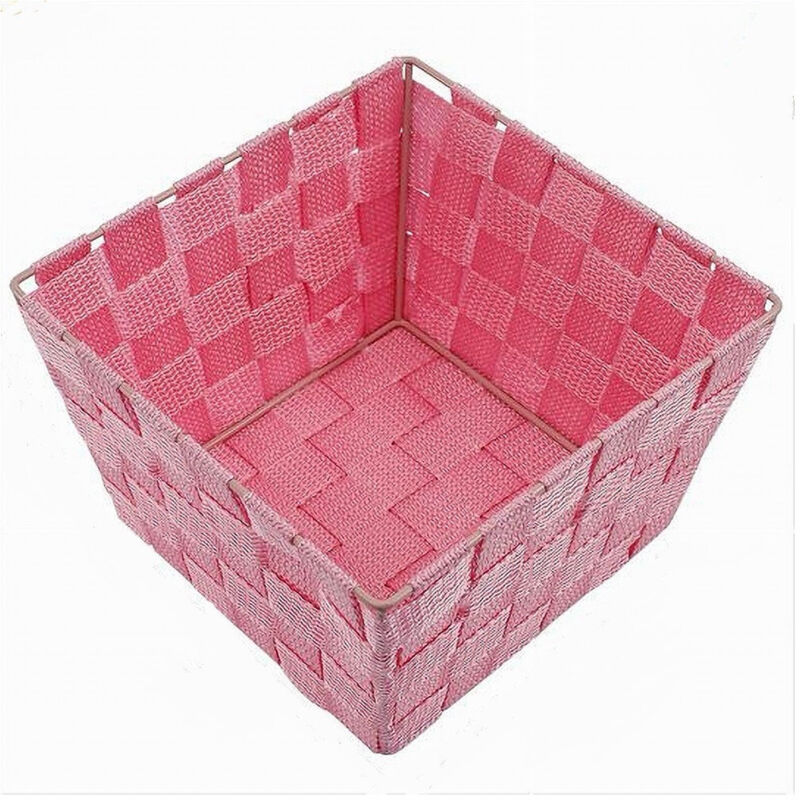 foto del prodotto cleafe portaoggetti rosa organizer bagno camera cucina in tessuto 16 x 16 x 8.5cm 79005 