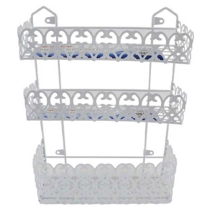 foto del prodotto cleafe portaoggetti sapone bagnoschiuma 3 piani ripiani appoggio bagno da parete 52526 