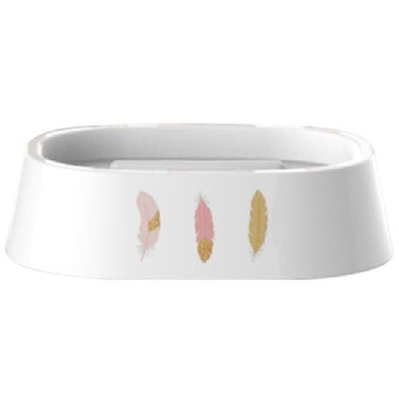 foto del prodotto cleafe portasapone saponetta accessorio bagno bianco con piume in plastica 13.2cm 69801 