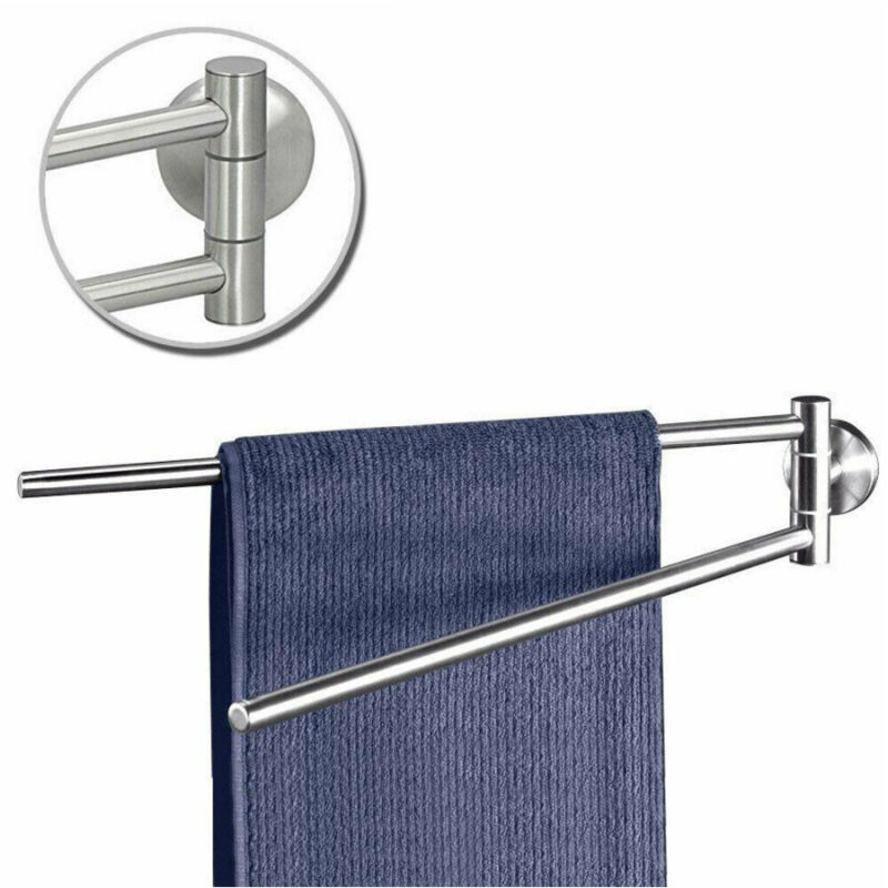 foto del prodotto cleafe portasciugamani da parete bagno 2 bracci regolabili porta asciugamani in acciaio 