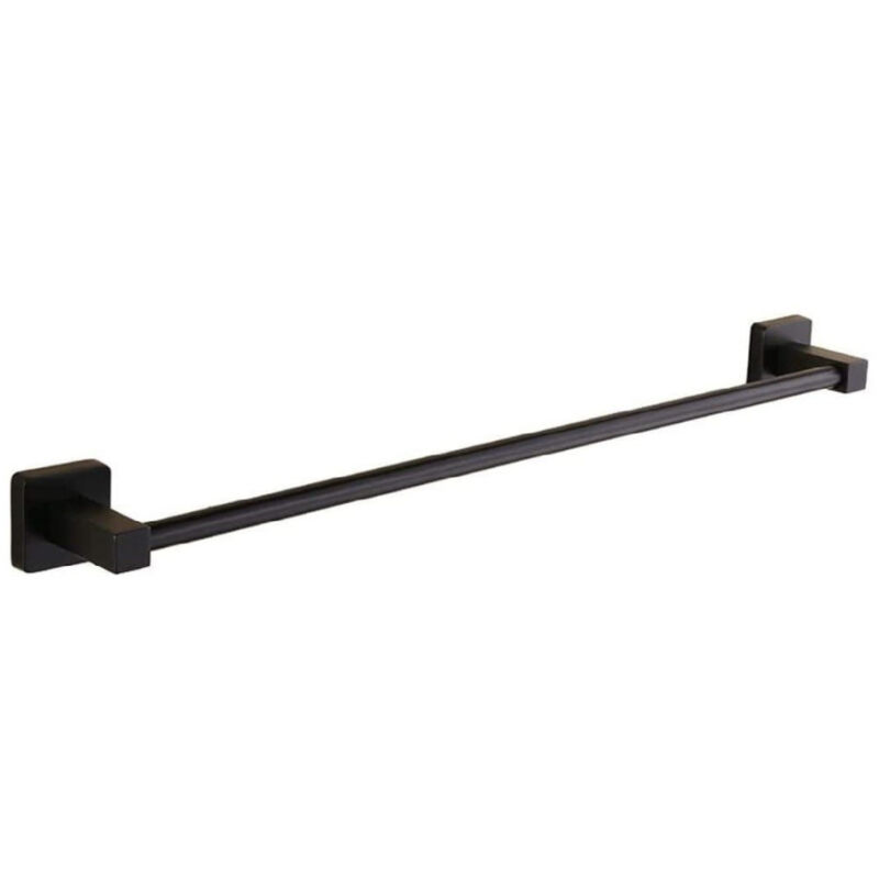 foto del prodotto cleafe portasciugamani in acciaio inox singolo nero da 60 cm per bagno design moderno 