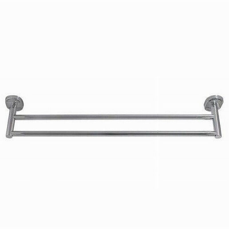 foto del prodotto cleafe portasciugamani porta asciugamano doppio cromato 60cm accessori bagno oval 52001 