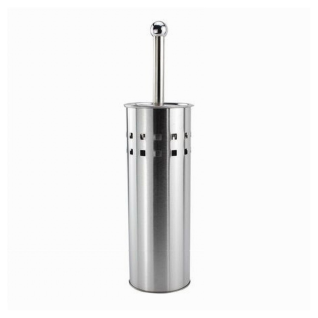 foto del prodotto cleafe portascopino bagno contenitore spazzolone wc in acciaio satinato decorato 69442 
