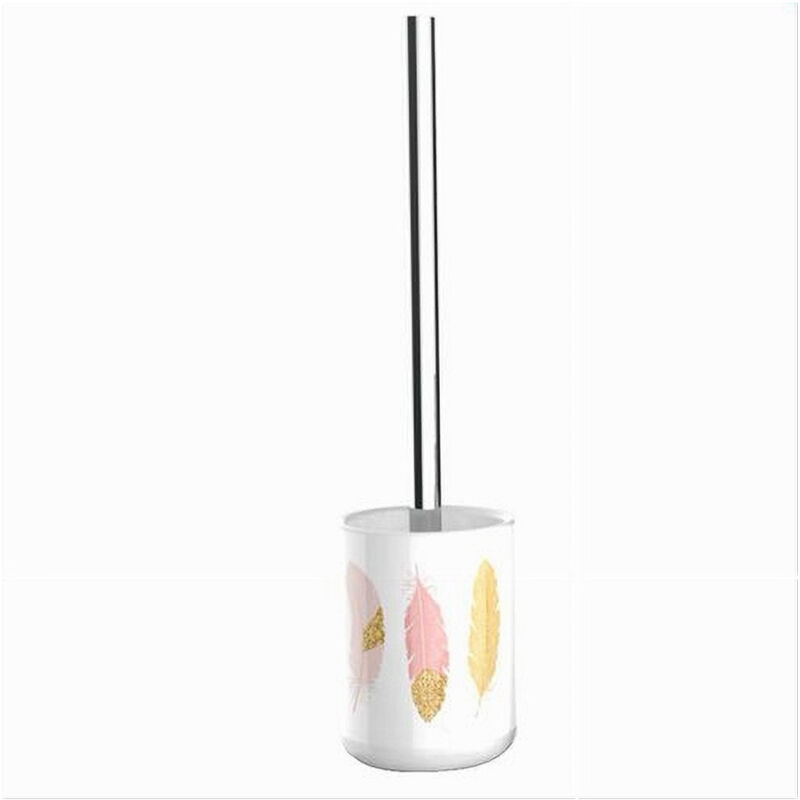 foto del prodotto cleafe portascopino porta scopino bagno wc toilette con piume con scopino completo 69796 