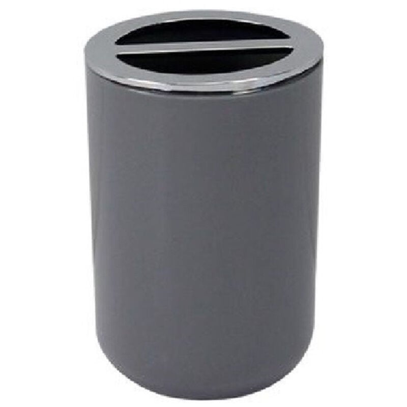 foto del prodotto cleafe portaspazzolini bicchiere accessori bagno 2 fori grigio silver contenitore 79893 