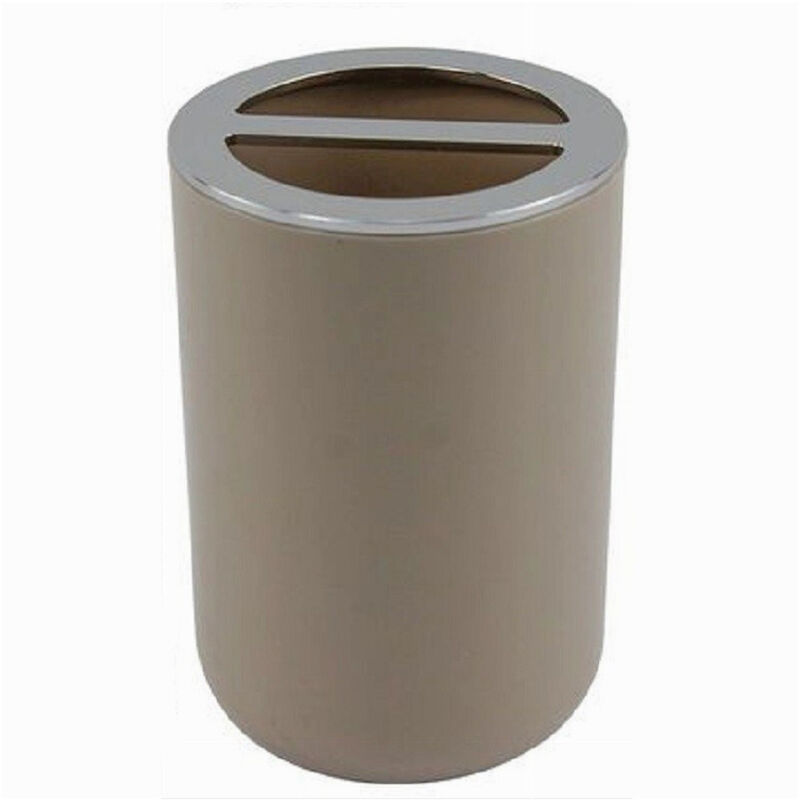 foto del prodotto cleafe portaspazzolini bicchiere accessori bagno 2 fori tortora silver contenitore 69466 