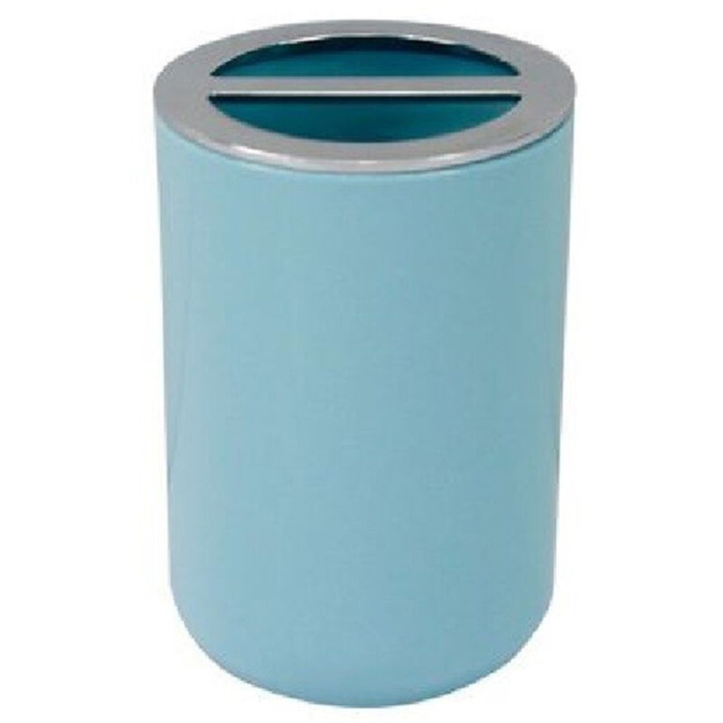 foto del prodotto cleafe portaspazzolini bicchiere accessori bagno 2fori celeste silver contenitore 79887 