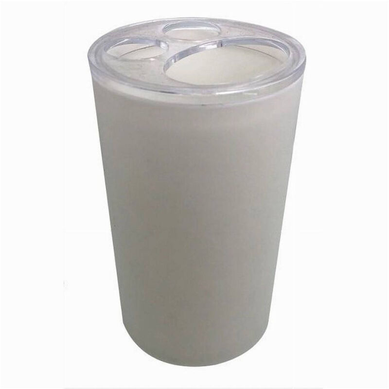 foto del prodotto cleafe portaspazzolini bicchiere dentifricio accessorio arredo bagno bianco 3 fori 79186 