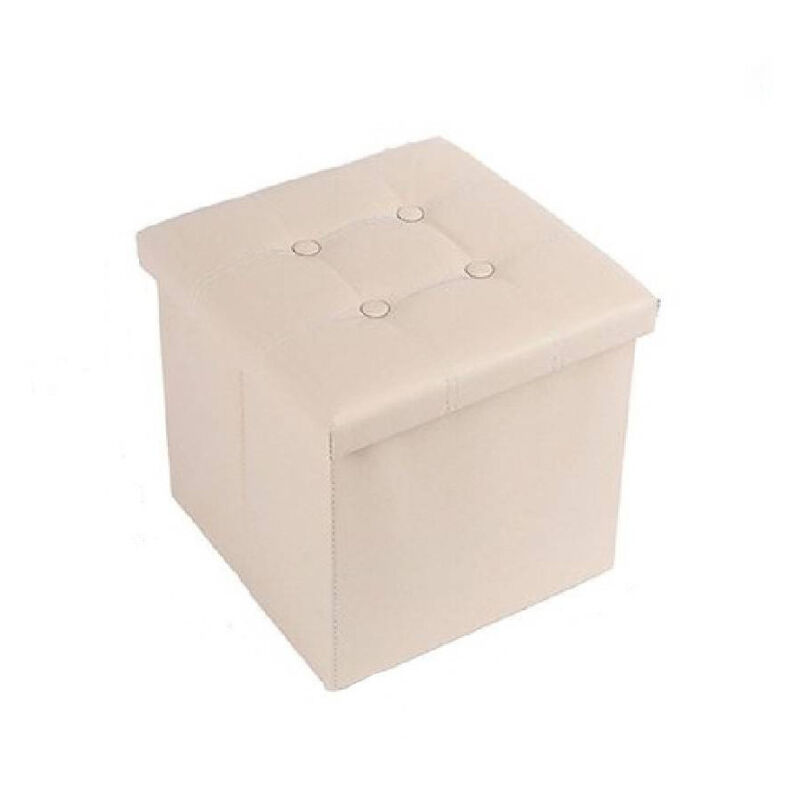 foto del prodotto cleafe pouff puff pouf contenitore imbottito portaoggetti seduta beige 30x30x30cm 79428 