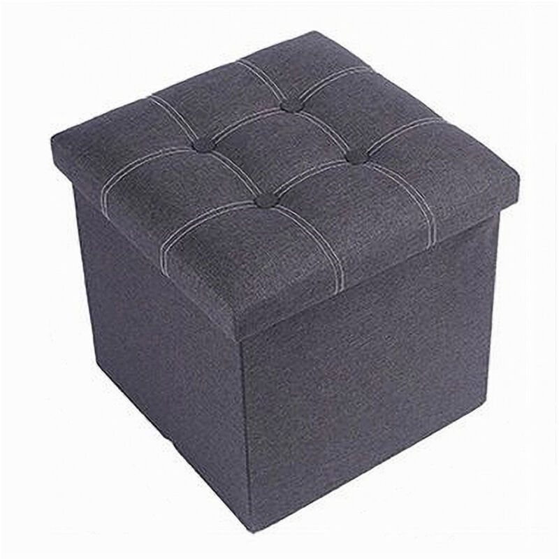 foto del prodotto cleafe pouff puff pouf contenitore imbottito portaoggetti seduta grigio 30x30x30cm 79422 
