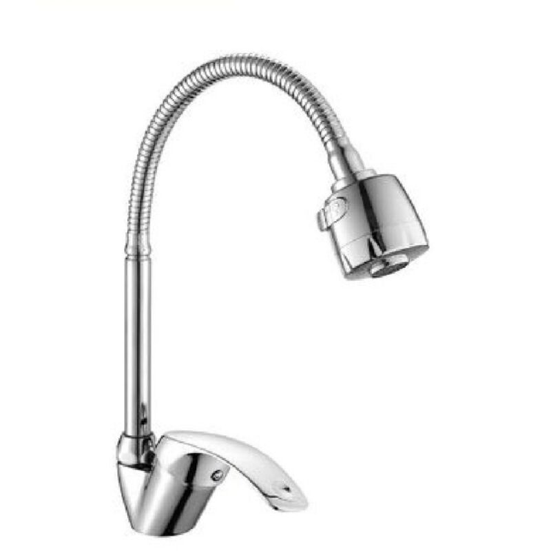 foto del prodotto cleafe rubinetto miscelatore a canna alta flessibile doccetta modello napoli 52333a 