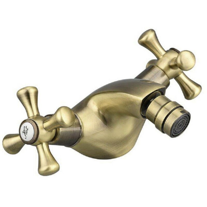 foto del prodotto cleafe rubinetto per bagno bidet miscelatore doppia manopola in ottone bronzo satinato 