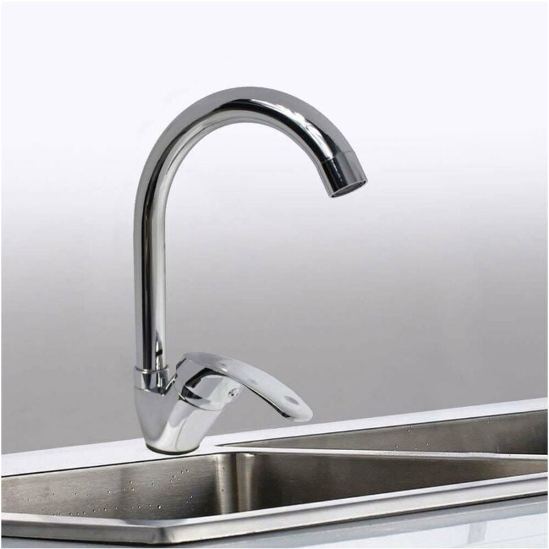 foto del prodotto cleafe rubinetto per lavello da cucina a canna alta miscelatore in ottone cromato 52334 