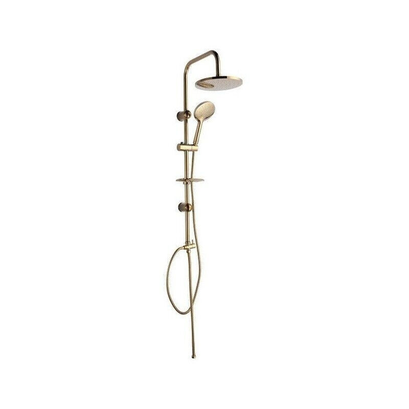 foto del prodotto cleafe saliscendi bagno colonna doccia miscelatore oro soffione rotondo doccetta 87306 