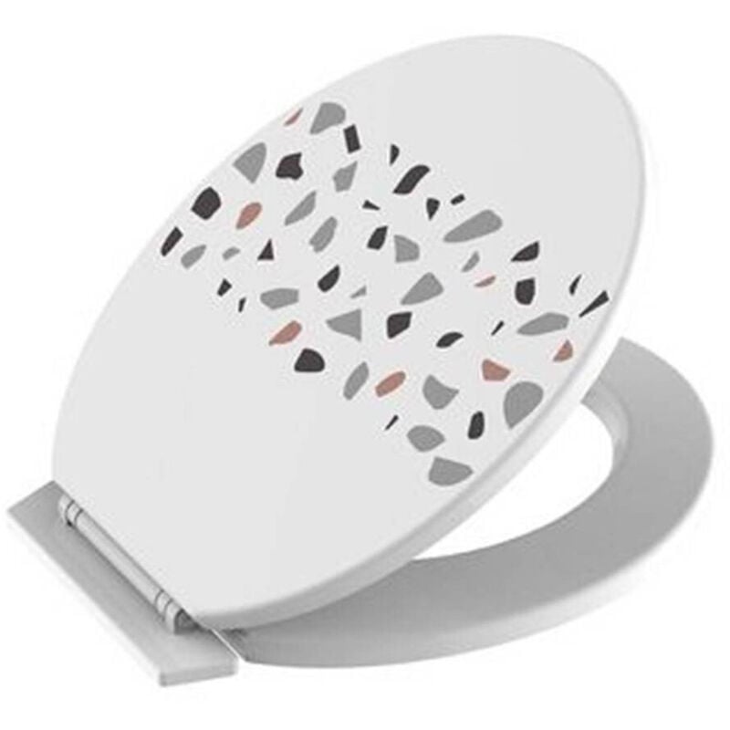foto del prodotto cleafe - sedile coprivaso wc water copriwater bagno pvc universale bianco astratto 59029 -