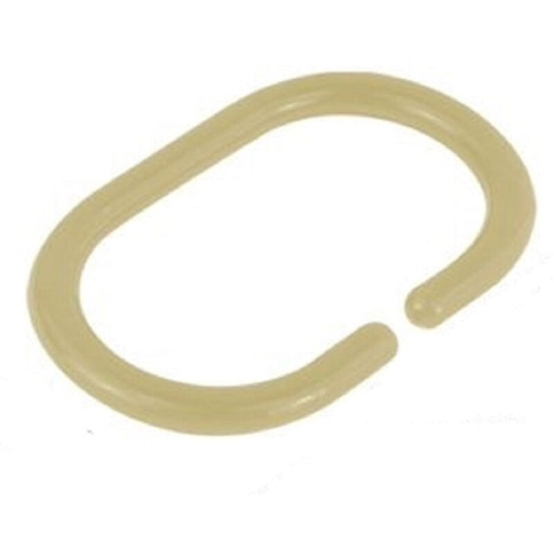 foto del prodotto cleafe set 12 pz anelli gancio per tenda da doccia box bagno in plastica pp beige 87244 
