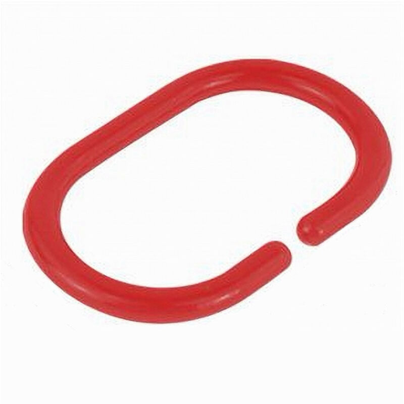 foto del prodotto cleafe set 12 pz anelli gancio per tenda da doccia box bagno in plastica pp rosso 87241 