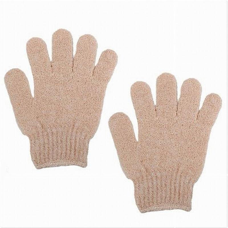 foto del prodotto cleafe set 2 pezzi guanti di crine per doccia bagno esfoliante pelle corpo beige 79721 