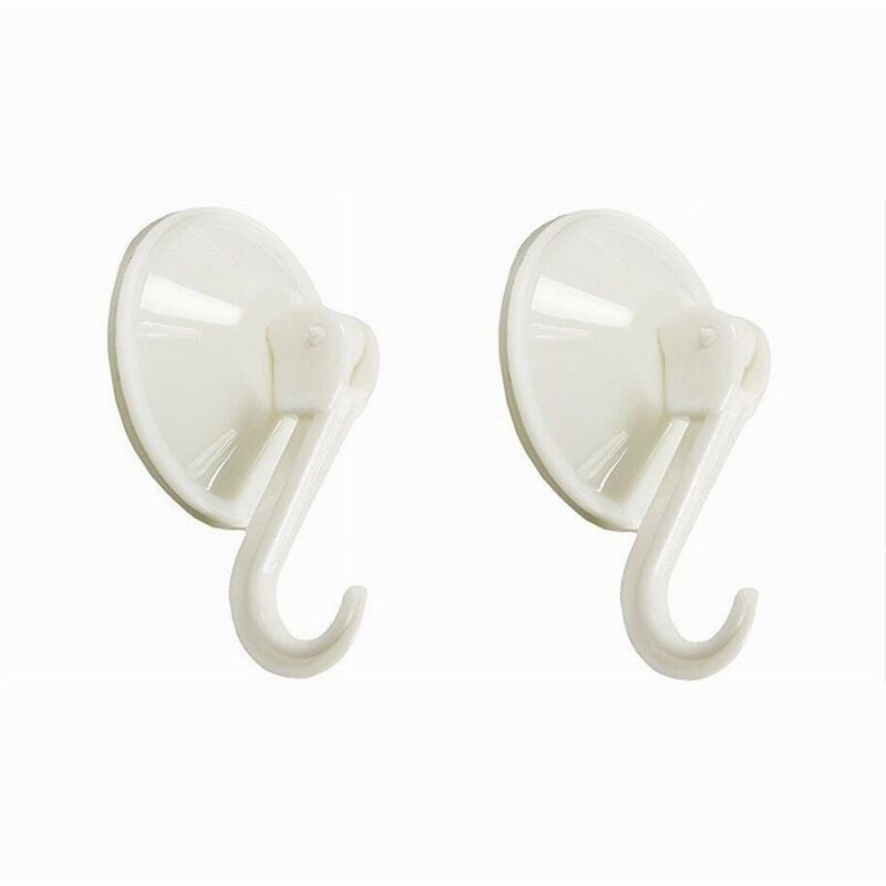 foto del prodotto cleafe set 2pz ganci appendini parete a ventosa cucina bagno attaccapanni bianchi 59673 