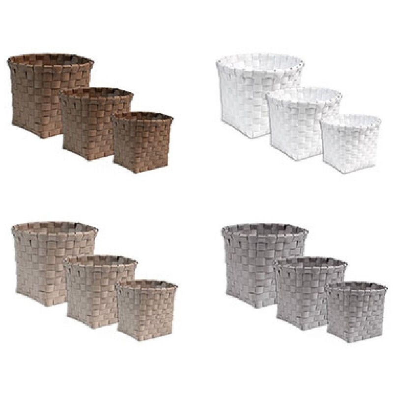 foto del prodotto cleafe - set 3 cestini organizer bagno impermeabile bagnoschiuma portaoggetti make up -