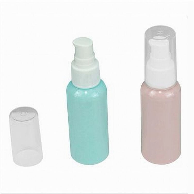 foto del prodotto cleafe set 4pz bottiglia viaggio vuota 35ml dispenser a pompa per crema cosmetici 79379 