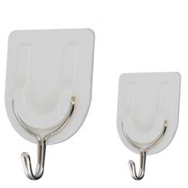foto del prodotto cleafe set 5pz gancio attaccapanni adesivo bianco parete legno porte fashion hook 59671 