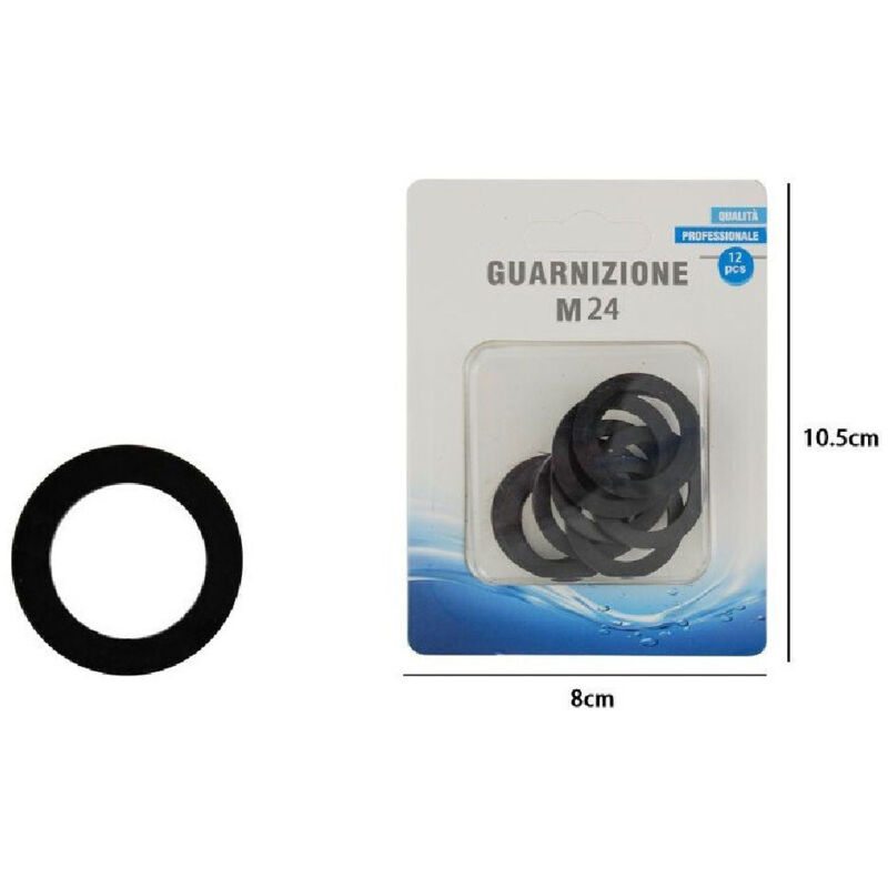 foto del prodotto cleafe - set confezione 12 pz guarnizioni m24 nere per aeratori rubinetto idraulica 69382 -
