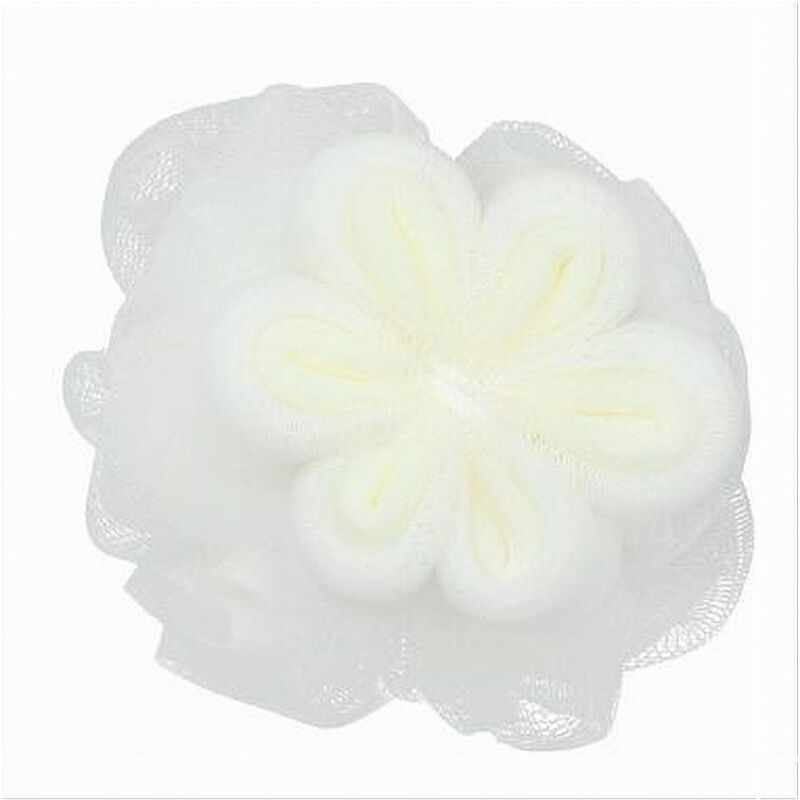 foto del prodotto cleafe spugna a rete da bagno doccia con fiore morbida esfoliante scrubber bianca 79582 
