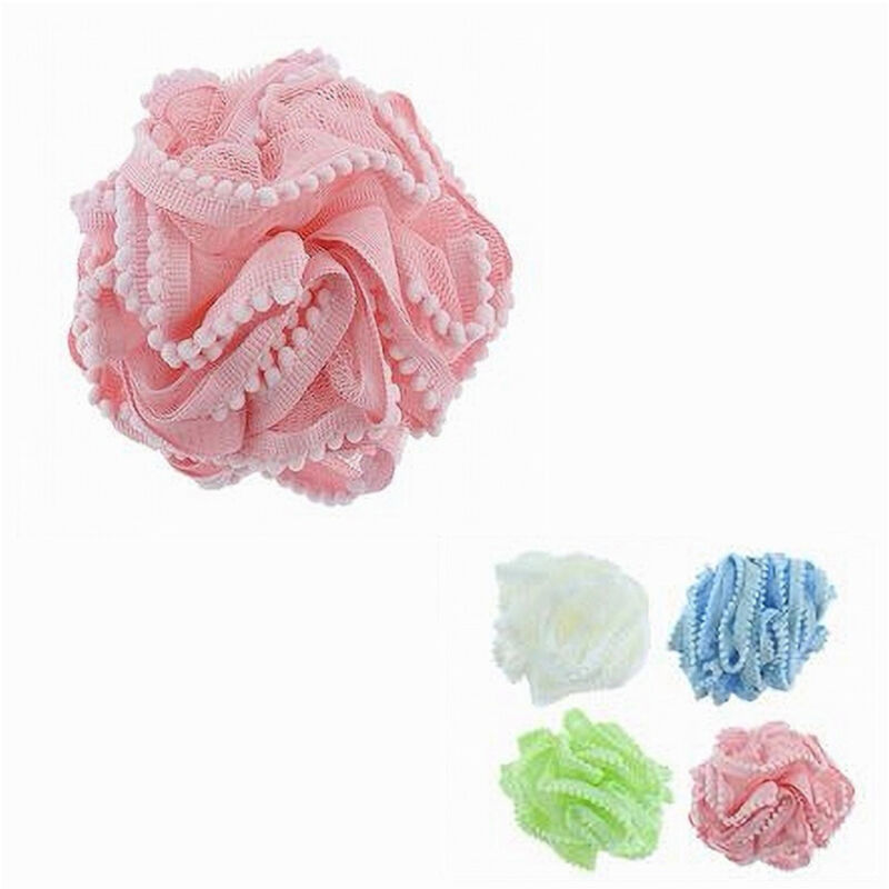 foto del prodotto cleafe spugna retina doccia bagno spugnetta a rete con pompon pizzo pelle corpo 10684 