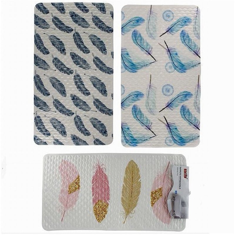 foto del prodotto cleafe - tappeto tappetino antiscivolo per bagno arredo fantasia con piume 38x70cm 59500 -