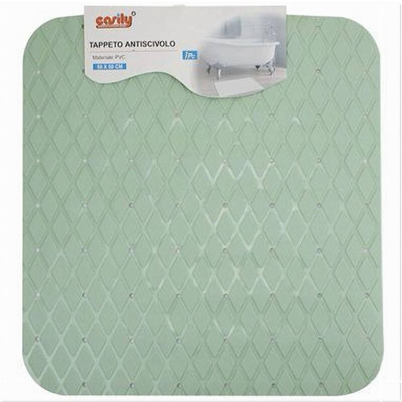 foto del prodotto cleafe tappeto tappetino in pvc antiscivolo per vasca bagno doccia 50x50cm 79728 verde 