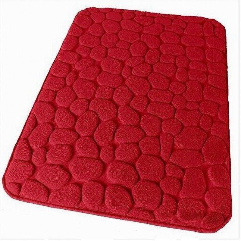 foto del prodotto cleafe - tappeto tappetino in tessuto per bagno arredo 45x75 cm effetto sassi rosso 69935 -