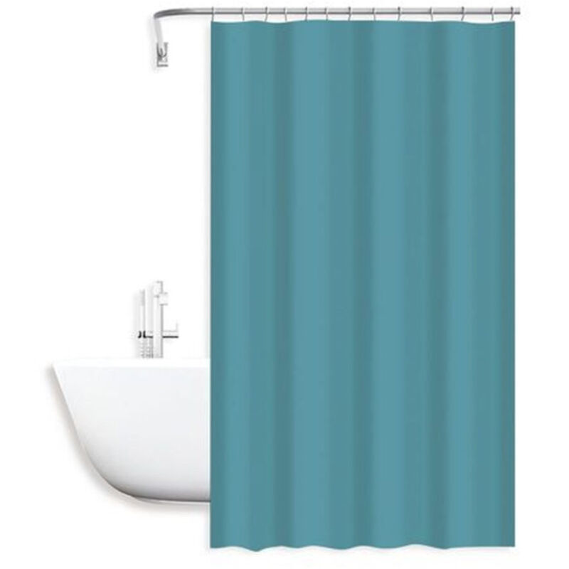 foto del prodotto cleafe tenda doccia antimuffa impermeabile 180x200cm ganci anelli bagno celeste 79716 