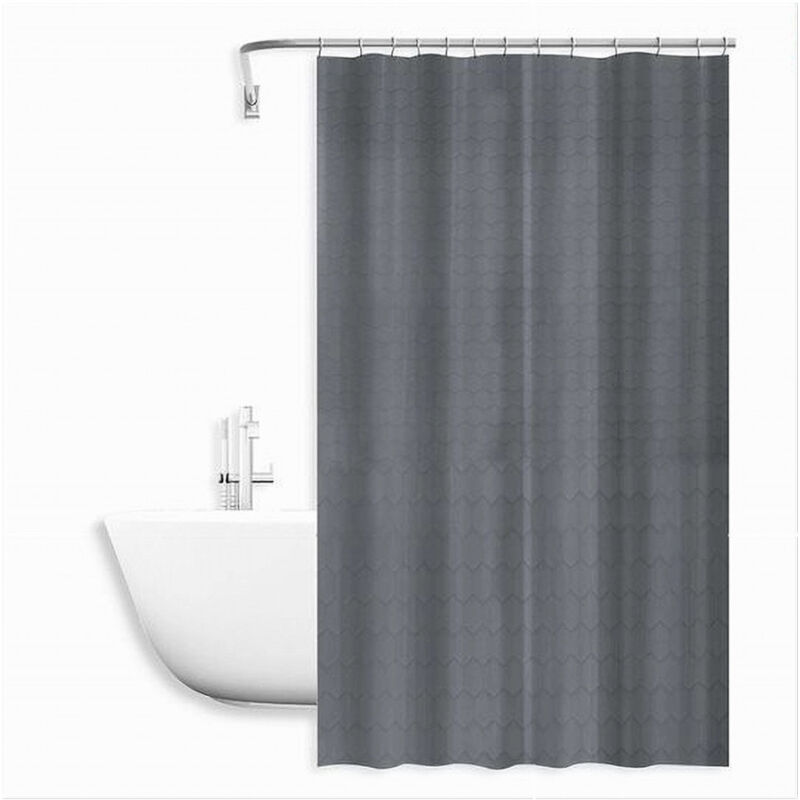 foto del prodotto cleafe tenda doccia vasca bagno effetto 3d a nido d ape grigio 180x200cm 12 ganci 87605 