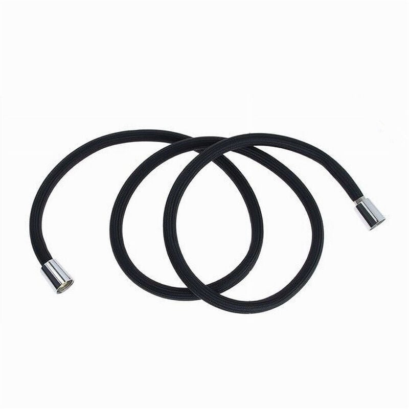 foto del prodotto cleafe - tubo doccia flessibile 1.8metri nero opaco 180cm bagno laccio doccetta box 87288 -