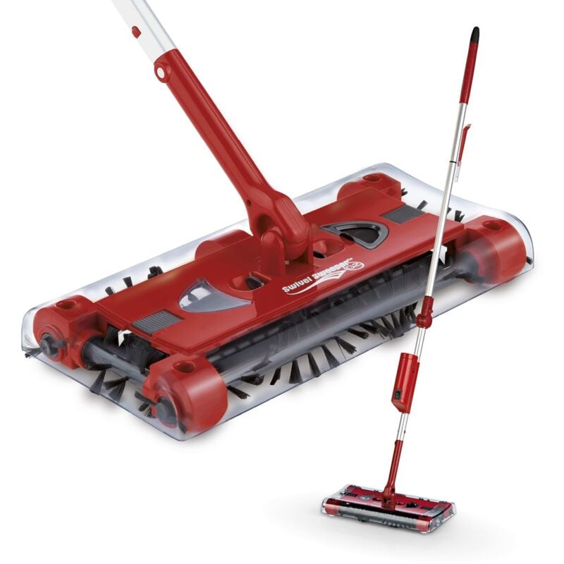 foto del prodotto cleanmaxx maxxmee swivel sweeper scopa a batteria con funzione mop senza filo, senza sacco e ricaricabile scopa per pavimenti con snodo per la